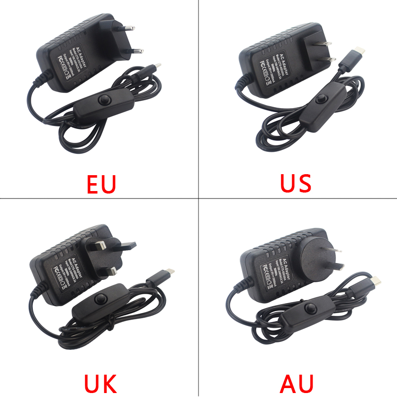 5V 3A Raspberry Pi 4 Power Sup - Pi Power Supply recension och pris