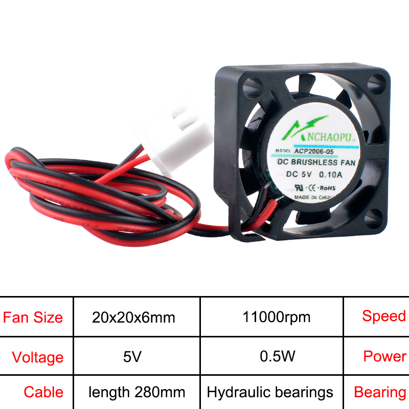 ANCHAOPU ACP2006 2cm 20mm Fan  - Pi Cooler recension och pris