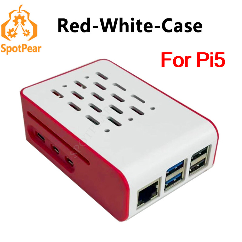 Raspberry Pi 5 Red-White cooli - Pi 5 Case recension och pris