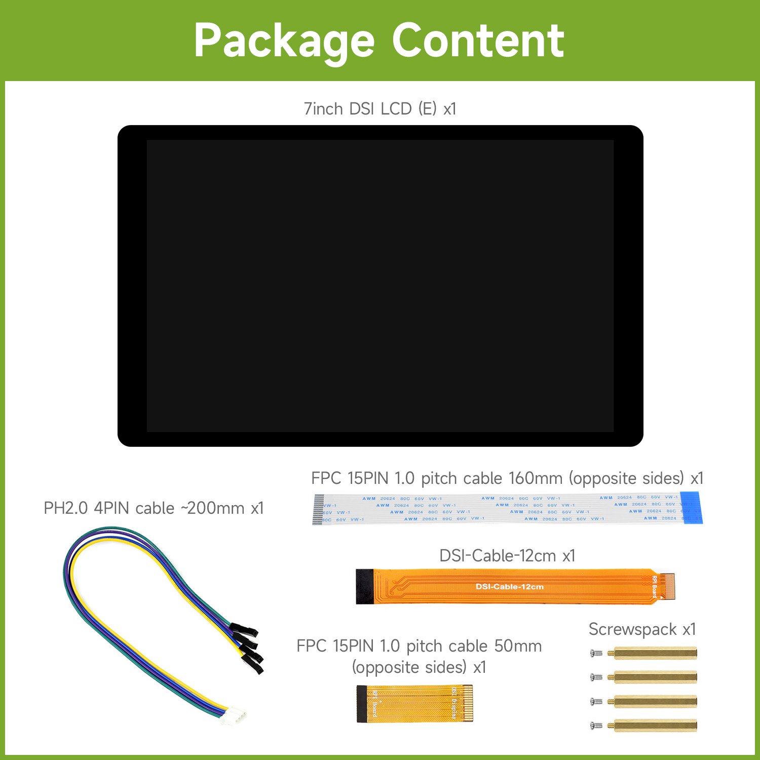 7inch DSI LCD (E) Waveshare Ca - Pi Display recension och pris
